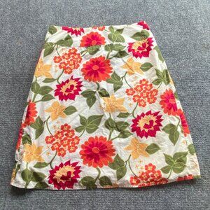 Casual Corner Annex Skirt Womens 10 White‎ Floral A-Line Lined Business casual
